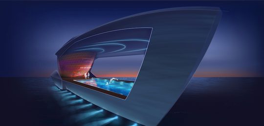 Illustratie voor: Dit wonderbaarlijke 80 meter lange jacht concept is ontworpen door Nederlanders