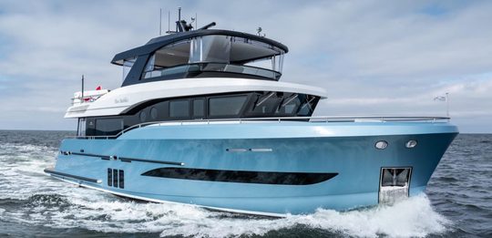 De Ocean Explorer van Steeler Yachts vaart over de Noordzee