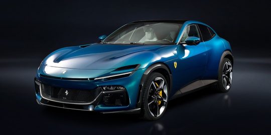 De voorkant van de speciale Ferrari Purosangue