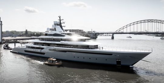 Het superjacht Leviathan, het grootste jacht ooit gebouwd door Oceanco
