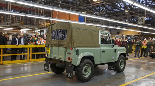 Illustratie voor: De Laatste Land Rover Defender is van de band gerold in Solihull