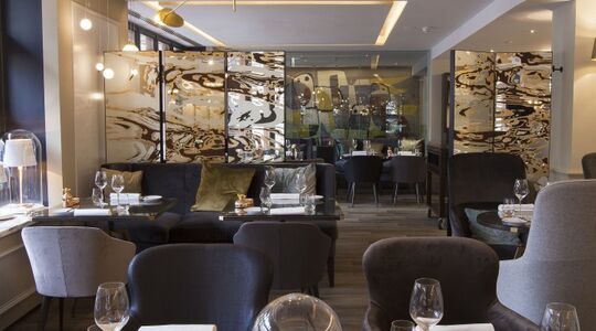 Uitzicht vanaf onze tafel bij restaurant Bridges