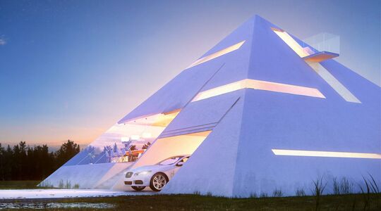 Illustratie voor: Met Deze Piramide Villa Woont U Als een Moderne Farao