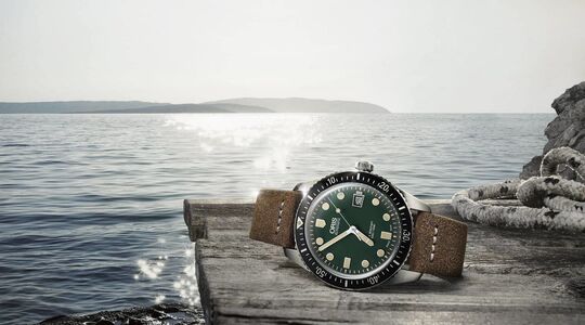 Illustratie voor: Oris Introduceert Divers Sixty-Five Model met Groene Wijzerplaat