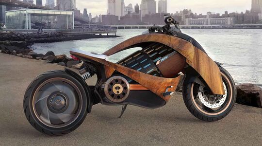 newron ev-1 wooden motorcycle motor Pure Luxe
