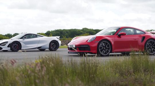 Porsche 911 Turbo S McLaren 720S dragrace carwow Pure Luxe