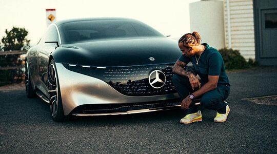 Lewis Hamilton Mercedes-Benz EQS Pure Luxe