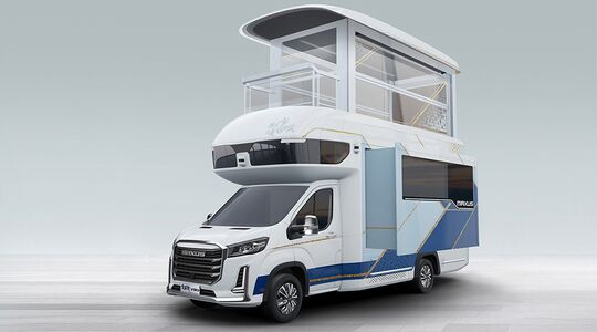 Illustratie voor: Deze camper heeft een lift én een balkon