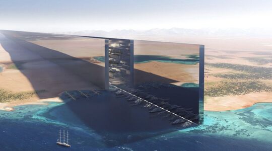 Een concept van de nieuwe revolutionaire stad in Saoedi Arabië