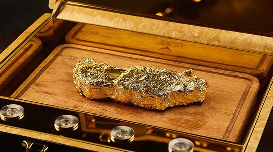 Gouden steak Rhain Restaurant