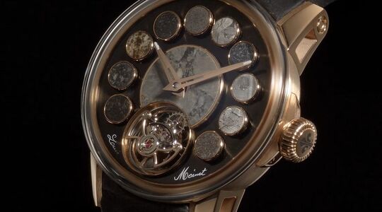 Louis Moinet horloge met 12 meteoriet inzetstukken