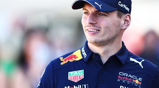Max Verstappen na afloop van een race