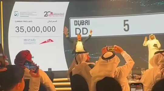 De veiling voor het kenteken DD5 in Dubai