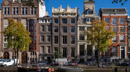 Het desbetreffende grachtenpand aan de Keizersgracht in Amsterdam