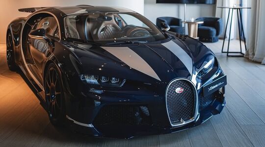 De Bugatti Chiron Super Sport in de lobby van hotel La Resèrve in Knokke-Heist