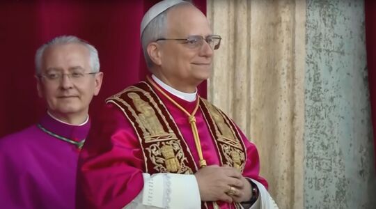 Robert Prevost, de nieuwe paus tijdens de balkonscene in het Vaticaan