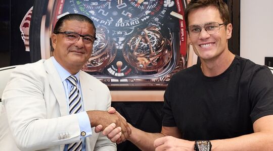 Tom Brady en Jacob Arobo, de eigenaar van Jacob & Co.