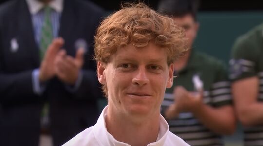 Jannik Sinner na afloop van de finale van Wimbledon