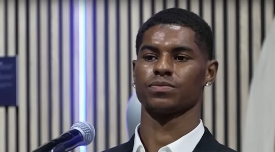 Marcus Rashford tijdens zijn presentatie bij FC Barcelona