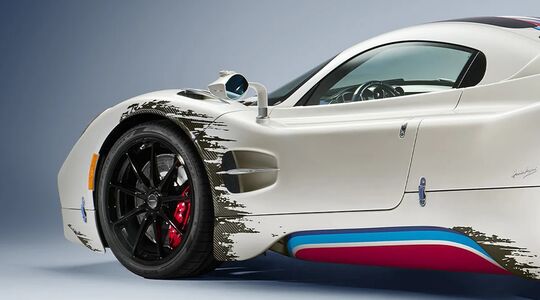 De Pagani met gesimuleerde lakschade