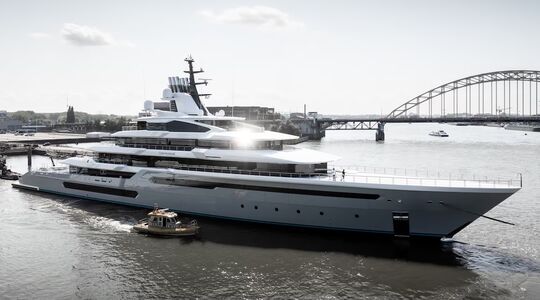 Het superjacht Leviathan, het grootste jacht ooit gebouwd door Oceanco
