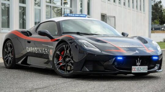 De Maserati MCPura die wordt gebruikt door de Carabinieri