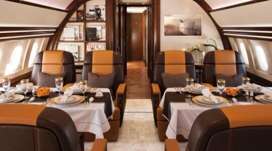 Eén van de speciale interieurs van de privéjetontwerper