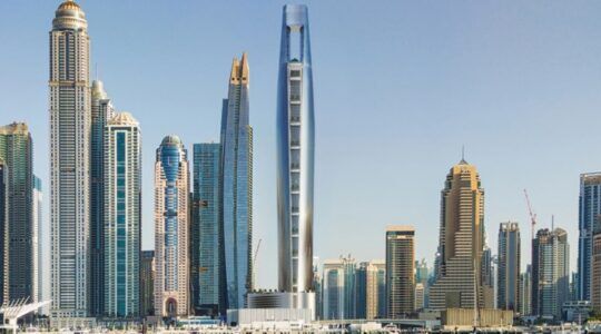 De buitenzijde van Ciel Dubai Marina