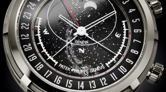 Een detailshot van de Patek Philippe Celestial Sunrise and Sunset