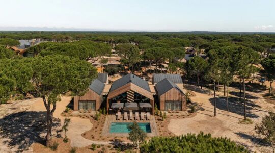 Het Sublime Sand Resort in Portugal, vanuit de lucht gefotografeerd