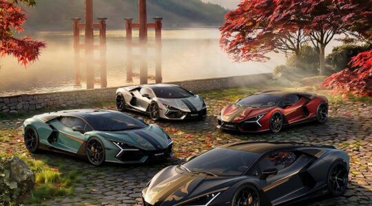 Vier exemplaren van de Lamborghini Revuelto Impavido