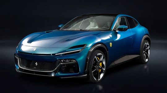 De voorkant van de speciale Ferrari Purosangue
