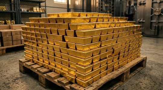 Een stapel goud, dat veel waard wordt sinds de goudprijs stijgt