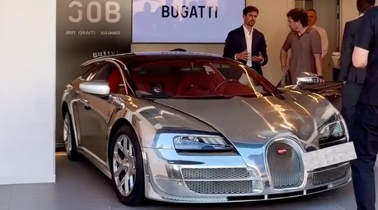 Fernando Alonso bij zijn nieuwe Bugatti