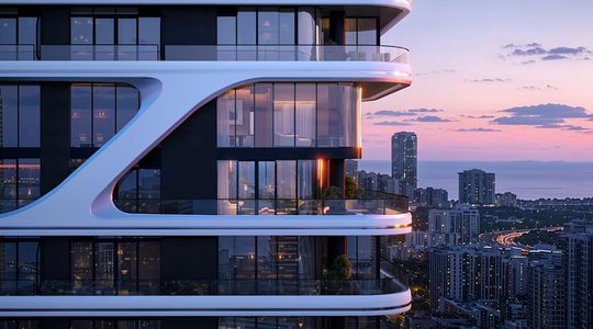 De buitenzijde van Bugatti Residences Miami