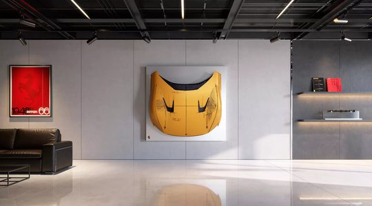 Ferrari Sketch Body aan de muur