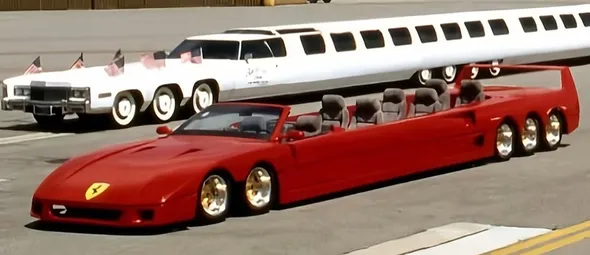 De Ferrari F40 als limousine: een bizar autoproject in Hollywood